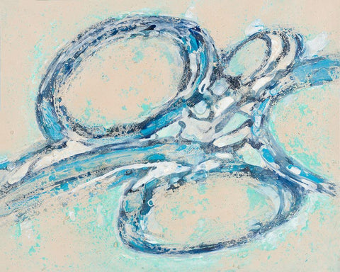 Blue Swirl I Black Ornate Wood Framed Art Print with Double Matting by Pattinian, Merri