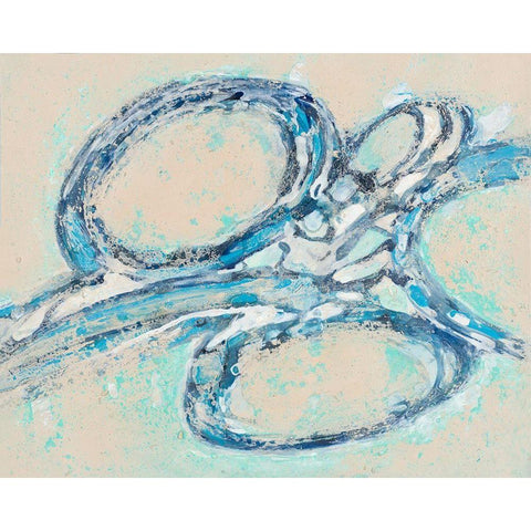 Blue Swirl I Black Modern Wood Framed Art Print with Double Matting by Pattinian, Merri