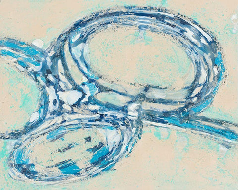 Blue Swirl II Black Ornate Wood Framed Art Print with Double Matting by Pattinian, Merri