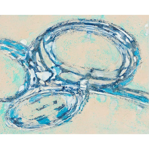 Blue Swirl II Gold Ornate Wood Framed Art Print with Double Matting by Pattinian, Merri