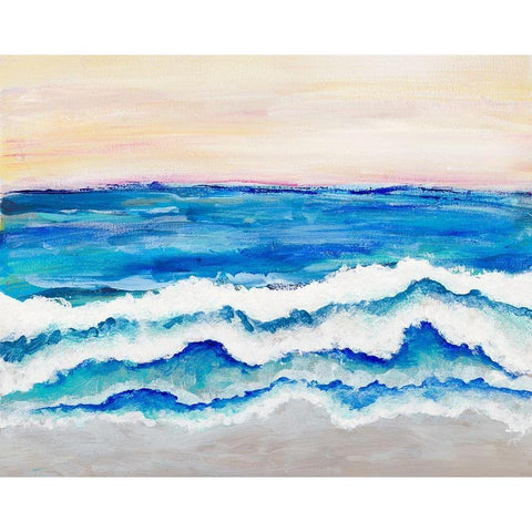 Rolling Waves I White Modern Wood Framed Art Print by Pattinian, Merri