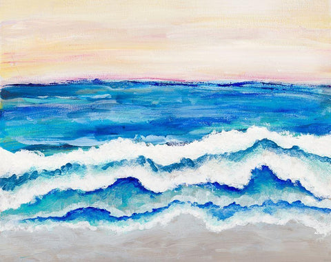 Rolling Waves I Black Ornate Wood Framed Art Print with Double Matting by Pattinian, Merri