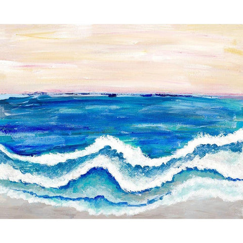 Rolling Waves II Black Modern Wood Framed Art Print with Double Matting by Pattinian, Merri