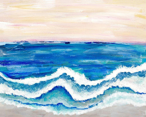 Rolling Waves II Black Ornate Wood Framed Art Print with Double Matting by Pattinian, Merri