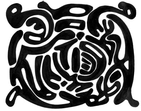 Intertwined II Black Ornate Wood Framed Art Print with Double Matting by Pattinian, Merri