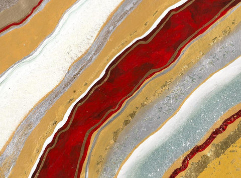 Red Earth I White Modern Wood Framed Art Print with Double Matting by Hakimipour, Tiffany