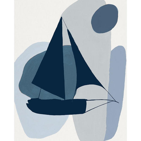 Modern Sails I Black Modern Wood Framed Art Print by Pinto, Patricia