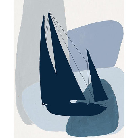 Modern Sails II Gold Ornate Wood Framed Art Print with Double Matting by Pinto, Patricia