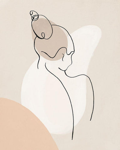 Back Silhouette III Black Ornate Wood Framed Art Print with Double Matting by Pinto, Patricia