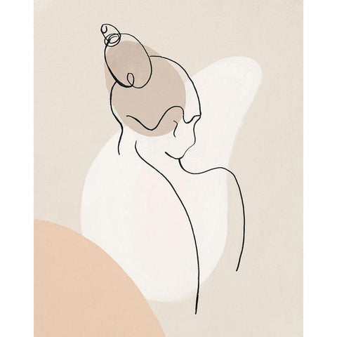 Back Silhouette III Black Modern Wood Framed Art Print with Double Matting by Pinto, Patricia