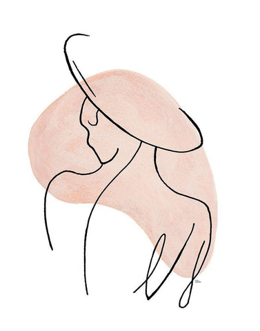 Back Silhouette II White Modern Wood Framed Art Print with Double Matting by Pinto, Patricia