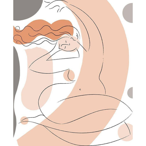 Elegant Line Drawing I Black Modern Wood Framed Art Print by Mosher, Deidre