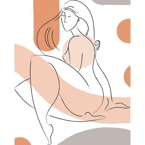 Elegant Line Drawing II Gold Ornate Wood Framed Art Print with Double Matting by Mosher, Deidre