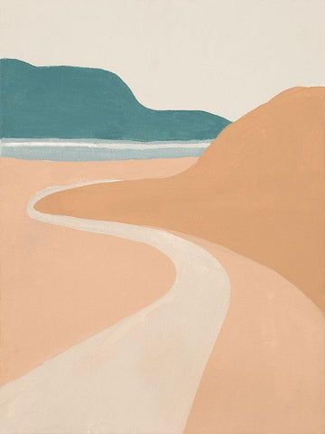 Mid Century Landscape II White Modern Wood Framed Art Print with Double Matting by Pinto, Patricia