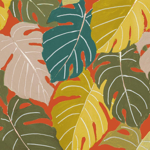 Back To Nature On Orange Gold Ornate Wood Framed Art Print with Double Matting by Pinto, Patricia