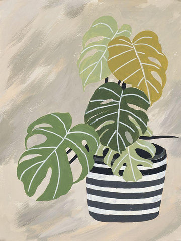 Potted Back To Nature I White Modern Wood Framed Art Print with Double Matting by Pinto, Patricia