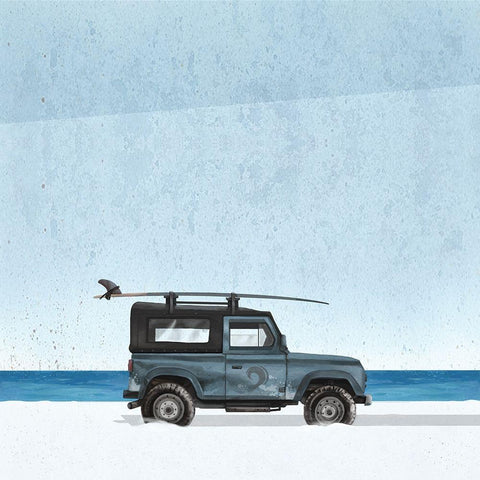Surf Vehicle II Black Modern Wood Framed Art Print with Double Matting by Sheppard, Lucca