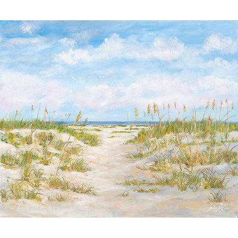 Summer Sand Dunes and Beachgrass White Modern Wood Framed Art Print by DeRice, Julie