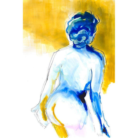 Walking Nude White Modern Wood Framed Art Print by Loreth, Lanie