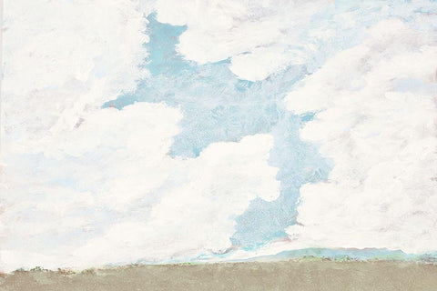 Spring Clouds II White Modern Wood Framed Art Print with Double Matting by Pattinian, Merri