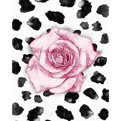 Dalmation Rose I Black Modern Wood Framed Art Print by Medley, Elizabeth