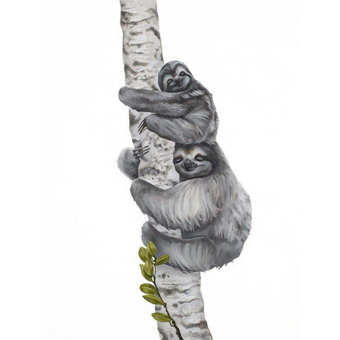 Sleepy Sloths Gold Ornate Wood Framed Art Print with Double Matting by Sheppard, Lucca