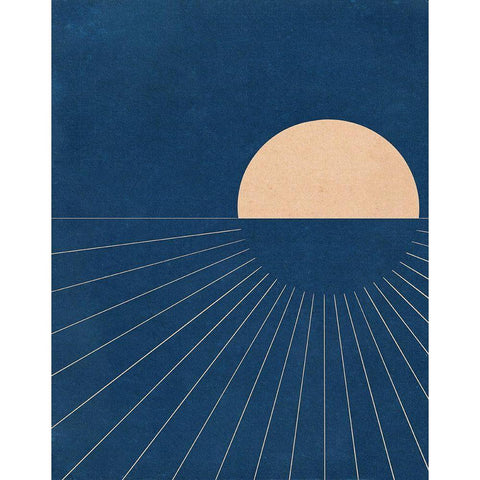 Mod Sunset White Modern Wood Framed Art Print by Navas, Emily