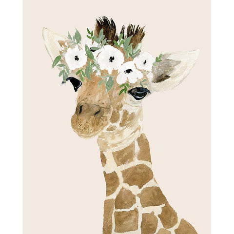 Little Giraffe Black Modern Wood Framed Art Print by Price, Lucille