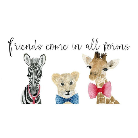 Friends Black Modern Wood Framed Art Print by Price, Lucille