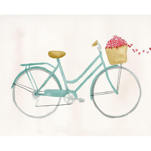 Butterfly Bicycle Black Modern Wood Framed Art Print by Price, Lucille