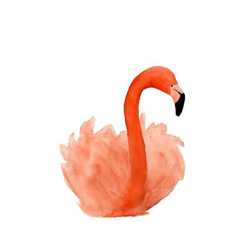 Resting Flamingo White Modern Wood Framed Art Print by Price, Lucille