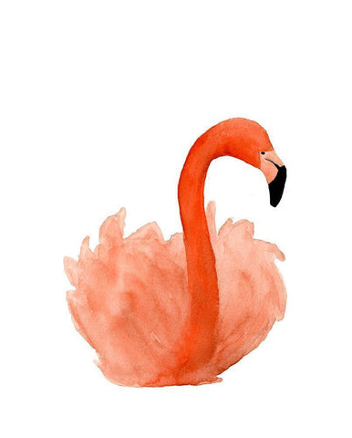 Resting Flamingo White Modern Wood Framed Art Print with Double Matting by Price, Lucille