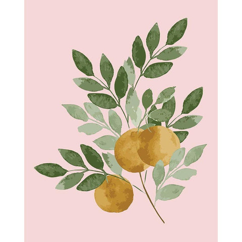 Oranges Black Modern Wood Framed Art Print with Double Matting by Price, Lucille