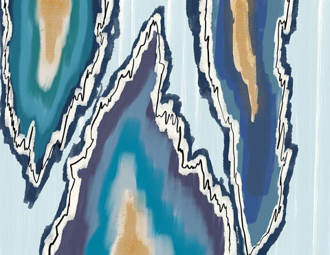 Wave Of Agates White Modern Wood Framed Art Print with Double Matting by Torres, Melanie