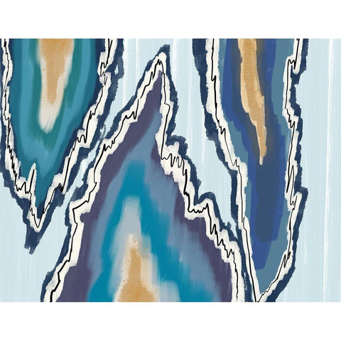 Wave Of Agates White Modern Wood Framed Art Print by Torres, Melanie