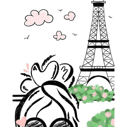 Paris Girl I White Modern Wood Framed Art Print by Quach, Anna
