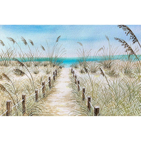 Path To The Shore Gold Ornate Wood Framed Art Print with Double Matting by Biscardi, Nicholas