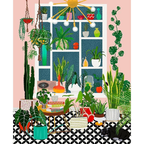 Plant Solarium Bright White Modern Wood Framed Art Print by Bucheli, Jen