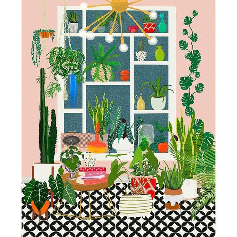 Plant Solarium White Modern Wood Framed Art Print by Bucheli, Jen