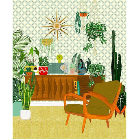 Plant Living Room White Modern Wood Framed Art Print by Bucheli, Jen