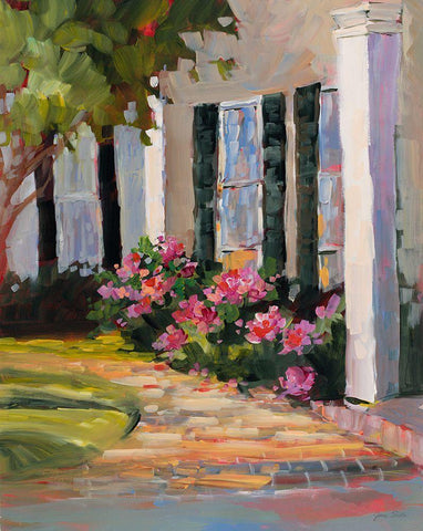 Garden Window Black Ornate Wood Framed Art Print with Double Matting by Slivka, Jane