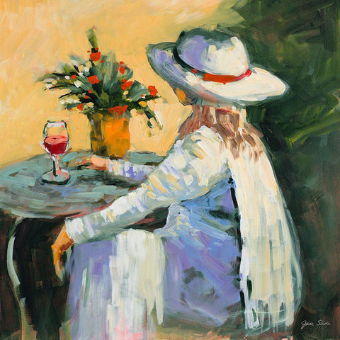 Wine In The Garden White Modern Wood Framed Art Print with Double Matting by Slivka, Jane