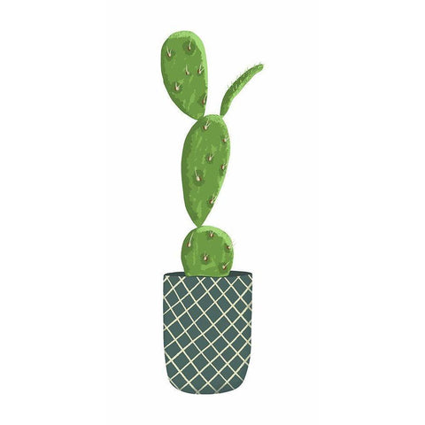 Modern Cacti Pot II Gold Ornate Wood Framed Art Print with Double Matting by Bucheli, Jen