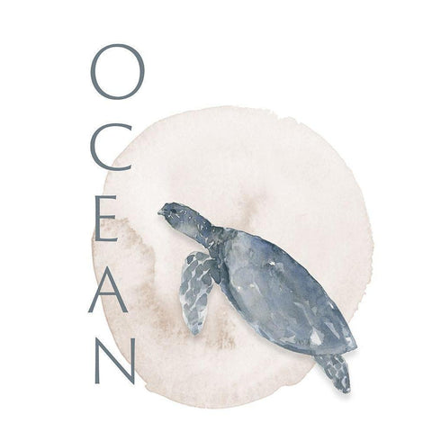 Ocean Turtle White Modern Wood Framed Art Print by Price, Lucille