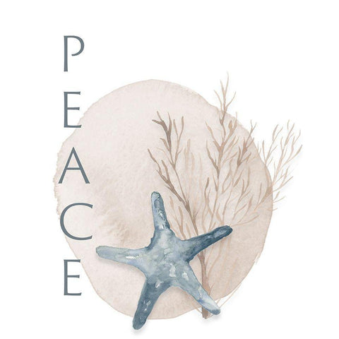 Peace Starfish Black Modern Wood Framed Art Print by Price, Lucille