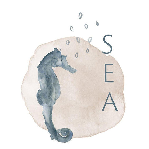 Sea Seahorse White Modern Wood Framed Art Print by Price, Lucille