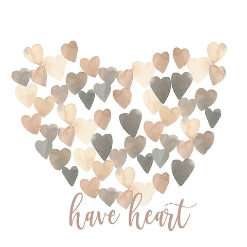 Have Heart White Modern Wood Framed Art Print with Double Matting by Price, Lucille