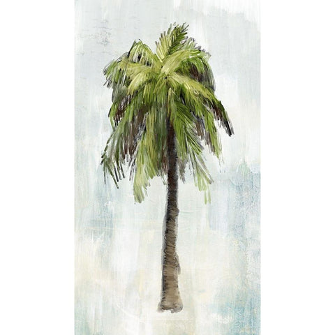 Single Palm Tree II White Modern Wood Framed Art Print by Meneely, Dan