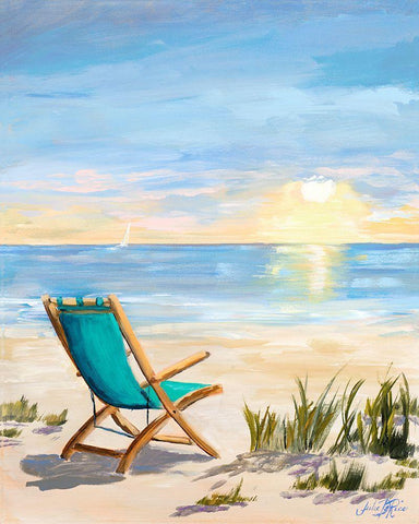 Sling Back Sunset White Modern Wood Framed Art Print with Double Matting by DeRice, Julie