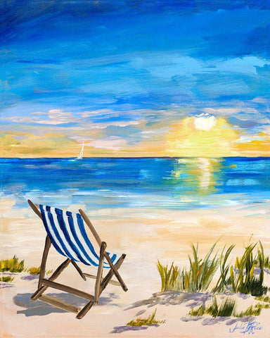 Sling Back Summer I White Modern Wood Framed Art Print with Double Matting by DeRice, Julie